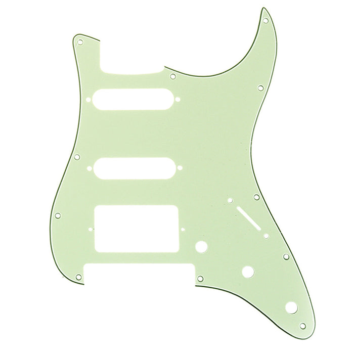 musiclily pro 11 hole modern style strat hss guitar pickguard for american mexican fender strat floyd rose bridge cut 3ply 4ply mx1380p, mint green