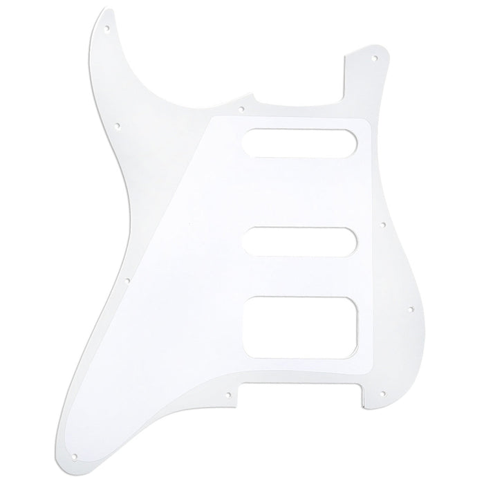Musiclily Pro 11穴 ラウンドコーナー HSS STタイプピックガード USA/メキシコStratストラトギター用 3点止めオープンタイプのハムバッキングピックアップ 4プライ エイジドホワイトパール