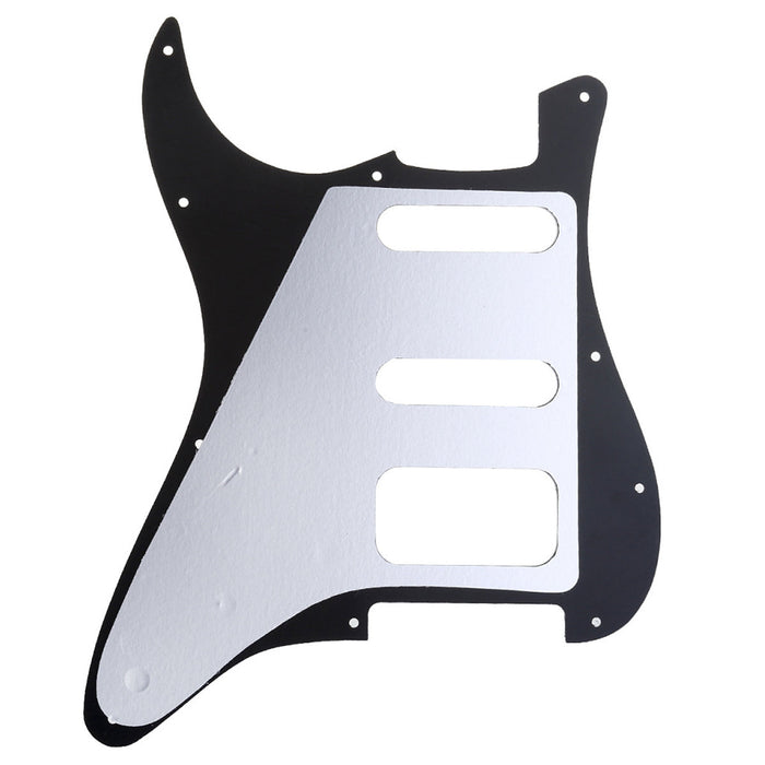 Musiclily Pro 11穴 ラウンドコーナー HSS STタイプピックガード USA/メキシコStratストラトギター用 3点止めオープンタイプのハムバッキングピックアップ 4プライ エイジドホワイトパール