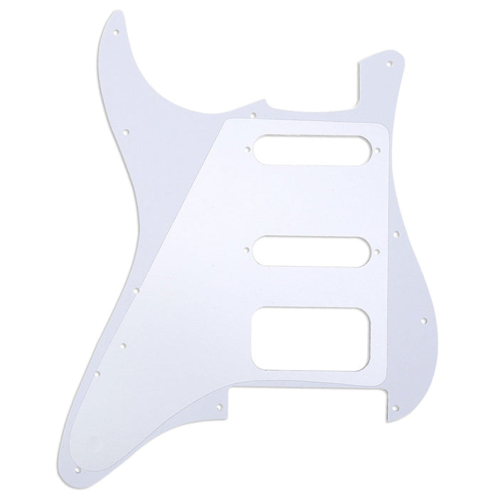 Musiclily Pro 11穴 ラウンドコーナー HSS STピックガード USA/メキシコStratストラトギター用 オープンタイプのFloyd Roseブリッジのハムバッキングピックアップ 3プライ エイジドホワイト