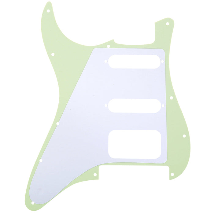 Musiclily Pro 11穴 ラウンドコーナー HSS STピックガード USA/メキシコStratストラトギター用 オープンタイプのFloyd Roseブリッジのハムバッキングピックアップ 3プライ エイジドホワイト