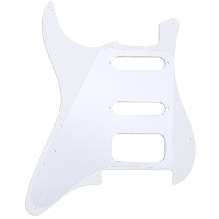 Musiclily Pro 11穴 ラウンドコーナー HSS STピックガード USA/メキシコStratストラトギター用 オープンタイプのFloyd Roseブリッジのハムバッキングピックアップ 3プライ エイジドホワイト