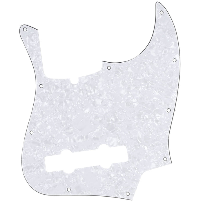 musiclily pro 5 string 10 hole contemporary j bass pickguard for fender american jazz bass 3ply 4ply mx1393p, white pearl