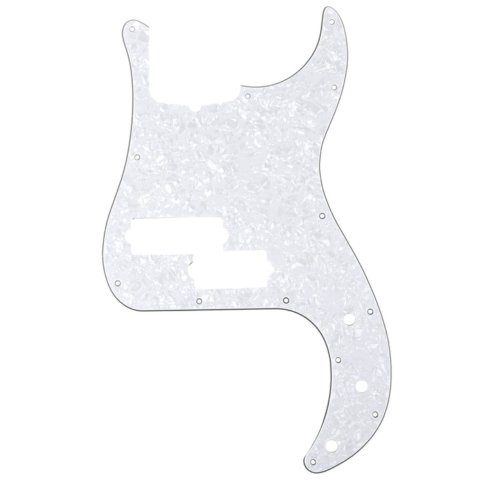 musiclily pro 5 string 13 hole contemporary p bass pickguard for fender american precision bass 3ply 4ply mx1395p, white pearl
