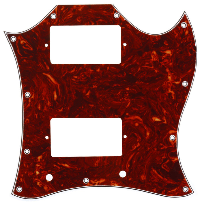 musiclily pro 11 hole large full face guitar pickguard for import sg 3ply 4ply mx1397p, vintage tortoise