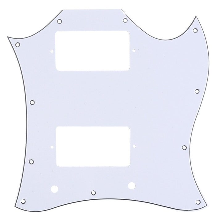 musiclily pro 11 hole large full face guitar pickguard for import sg 3ply 4ply mx1397p, white
