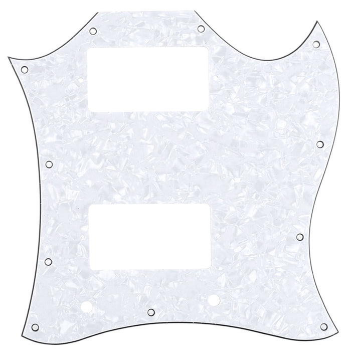 musiclily pro 11 hole large full face guitar pickguard for import sg 3ply 4ply mx1397p, white pearl