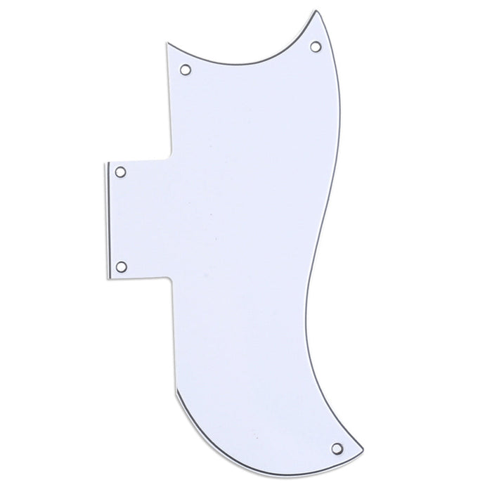 musiclily pro 5 hole small half face guitar pickguard compatible with usa les paul american sg 3ply 4ply mx1398p, white