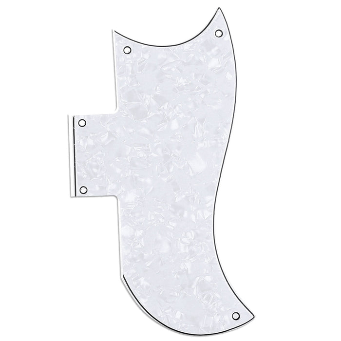 musiclily pro 5 hole small half face guitar pickguard compatible with usa les paul american sg 3ply 4ply mx1398p, white pearl