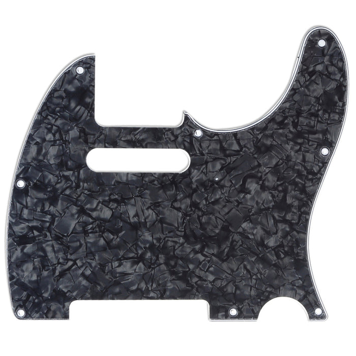 musiclily pro 8 hole guitar tele pickguard for mij made fender japan telecaster 3ply 4ply mx1400p, black pearl