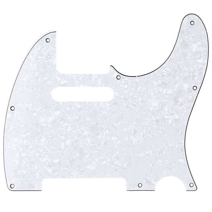 musiclily pro 8 hole guitar tele pickguard for mij made fender japan telecaster 3ply 4ply mx1400p, white pearl