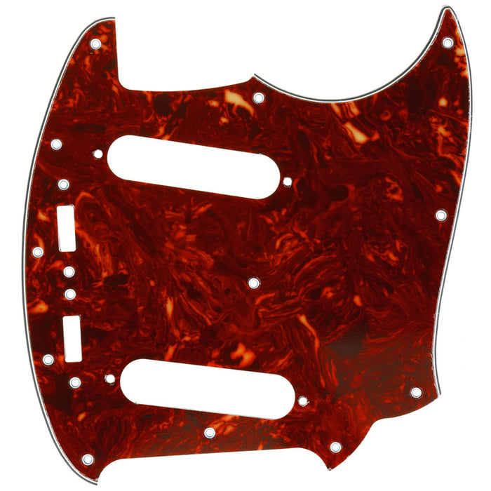 musiclily pro 12 hole guitar pickguard for mij fender japan mustang 3ply 4ply mx1403p, vintage tortoise