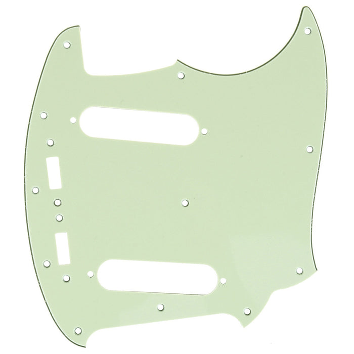 musiclily pro 12 hole guitar pickguard for mij fender japan mustang 3ply 4ply mx1403p, mint green