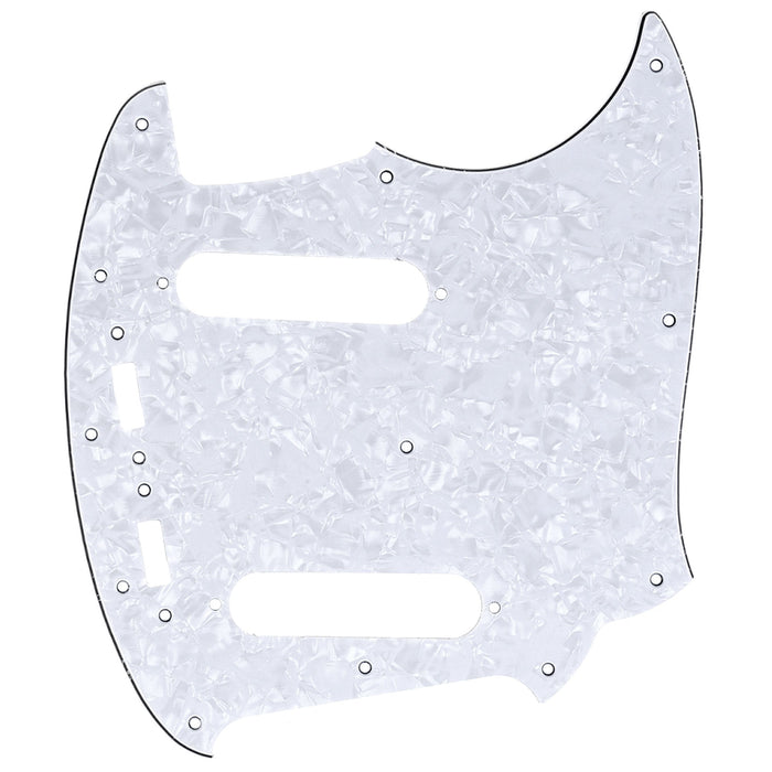 musiclily pro 12 hole guitar pickguard for mij fender japan mustang 3ply 4ply mx1403p, white pearl