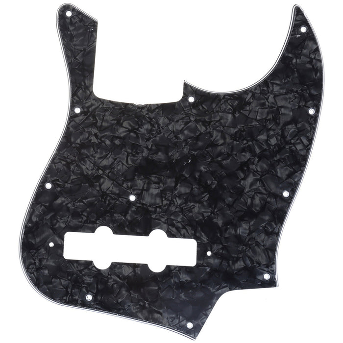 musiclily pro 11 hole j bass pickguard for mij fender japan 4 string jazz bass 3ply 4ply mx1404p, black pearl