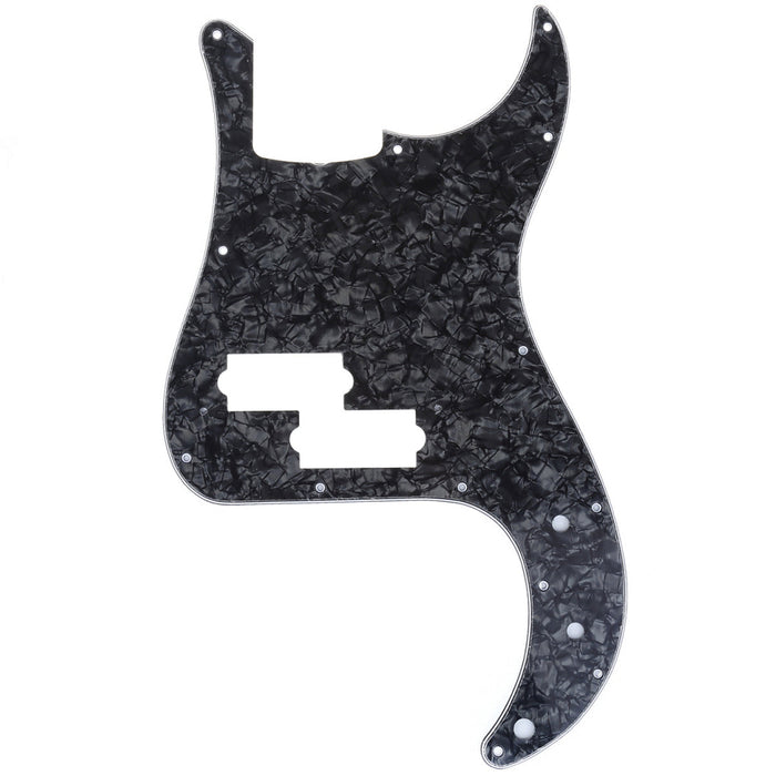 musiclily pro 13 hole p bass pickguard for mij fender japan 4 string precision bass 3ply 4ply mx1407p, black pearl