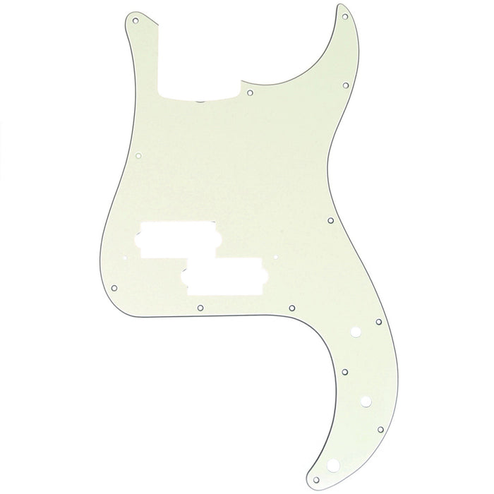 musiclily pro 13 hole p bass pickguard for mij fender japan 4 string precision bass 3ply 4ply mx1407p, mint ivory color
