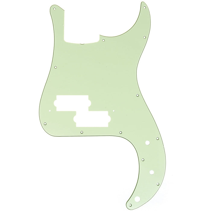 musiclily pro 13 hole p bass pickguard for mij fender japan 4 string precision bass 3ply 4ply mx1407p, mint green