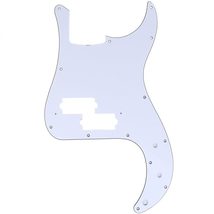 musiclily pro 13 hole p bass pickguard for mij fender japan 4 string precision bass 3ply 4ply mx1407p, white