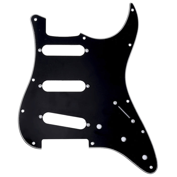 musiclily pro 11 hole 72 or 64 strat sss guitar pickguard for mij japan stratocaster 3ply 4ply mx1409p, black