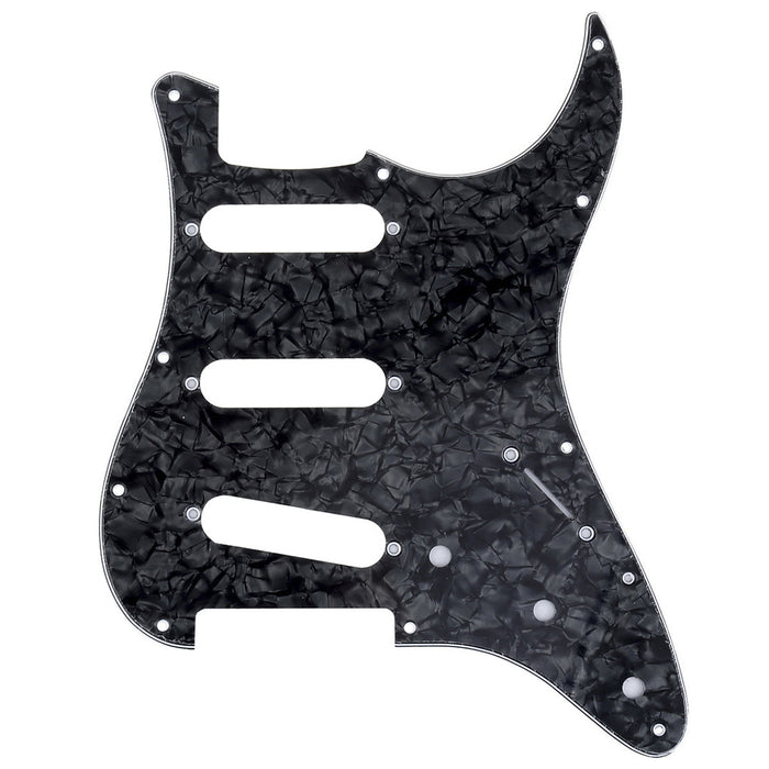 musiclily pro 11 hole 72 or 64 strat sss guitar pickguard for mij japan stratocaster 3ply 4ply mx1409p, black pearl