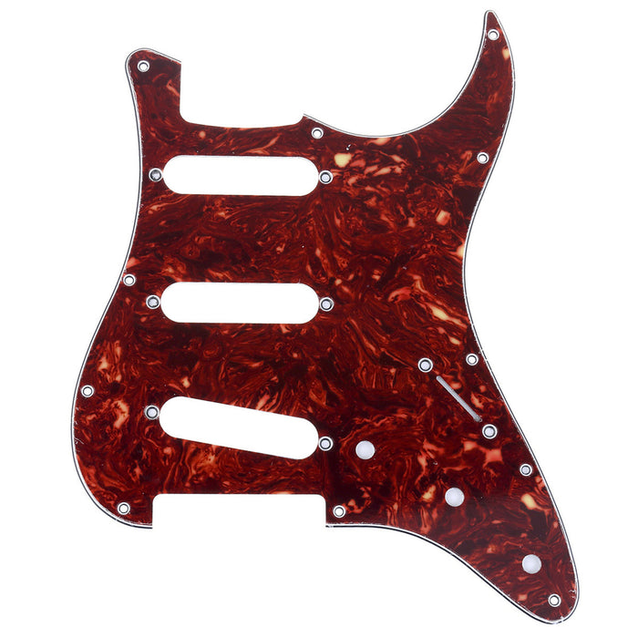 musiclily pro 11 hole 72 or 64 strat sss guitar pickguard for mij japan stratocaster 3ply 4ply mx1409p, vintage tortoise
