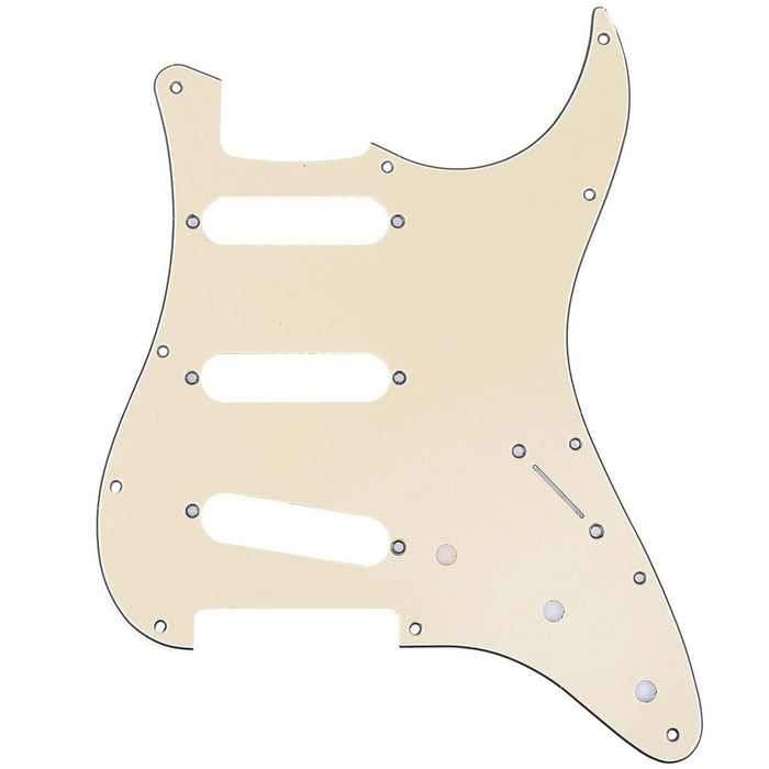 musiclily pro 11 hole 72 or 64 strat sss guitar pickguard for mij japan stratocaster 3ply 4ply mx1409p cream