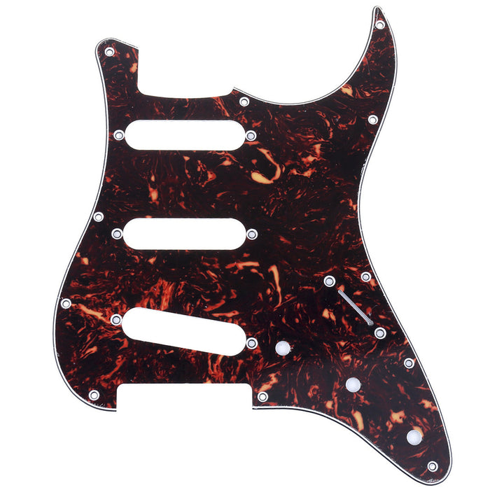 musiclily pro 11 hole 72 or 64 strat sss guitar pickguard for mij japan stratocaster 3ply 4ply mx1409p, tortoise shell