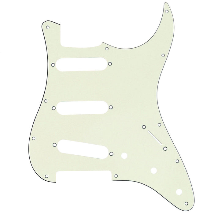musiclily pro 11 hole 72 or 64 strat sss guitar pickguard for mij japan stratocaster 3ply 4ply mx1409p, mint ivory color