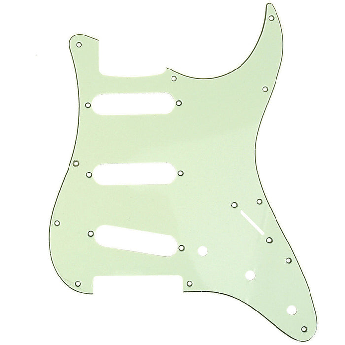 musiclily pro 11 hole 72 or 64 strat sss guitar pickguard for mij japan stratocaster 3ply 4ply mx1409p, mint green