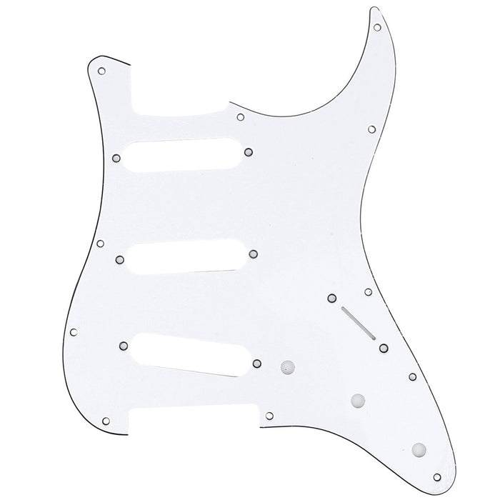 musiclily pro 11 hole 72 or 64 strat sss guitar pickguard for mij japan stratocaster 3ply 4ply mx1409p, white