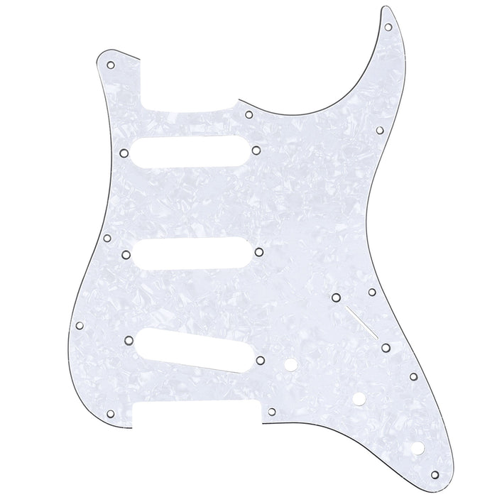 musiclily pro 11 hole 72 or 64 strat sss guitar pickguard for mij japan stratocaster 3ply 4ply mx1409p, white pearl