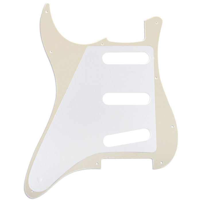 Musiclily Pro 11穴 62タイプ SSS STピックガード 日本製MIJ Fender Stratストラトエレキギター用 3プライ エイジドホワイト