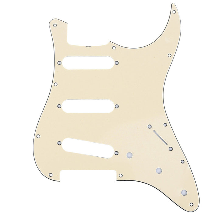 musiclily pro 11 hole 62 strat sss guitar pickguard for mij japan stratocaster 3ply 4ply mx1412p cream