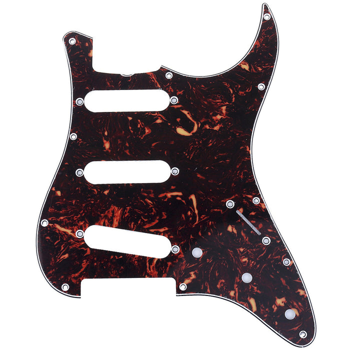 musiclily pro 11 hole 62 strat sss guitar pickguard for mij japan stratocaster 3ply 4ply mx1412p, tortoise shell