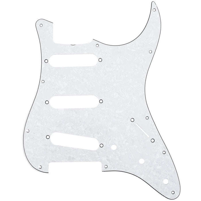 musiclily pro 11 hole 62 strat sss guitar pickguard for mij japan stratocaster 3ply 4ply mx1412p, white pearl