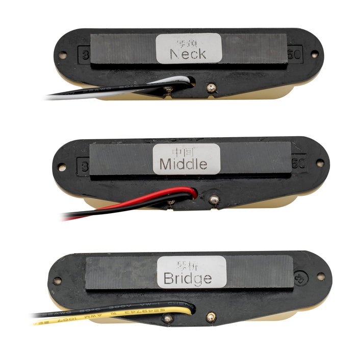 wilkinson m series high output ceramic st single coil pickups set for strat style electric guitar mx1507bkmx1508bkmx1509bk, mint ivory color