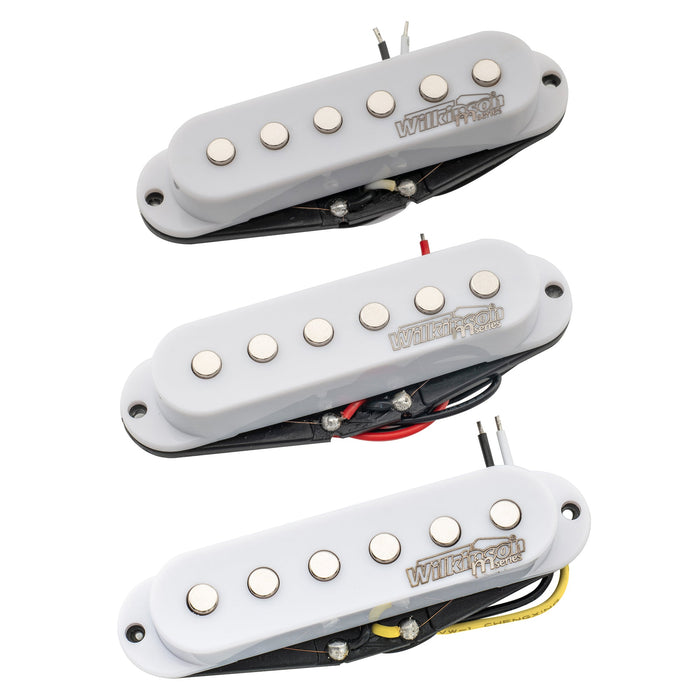 wilkinson m series high output ceramic st single coil pickups set for strat style electric guitar mx1507bkmx1508bkmx1509bk, white