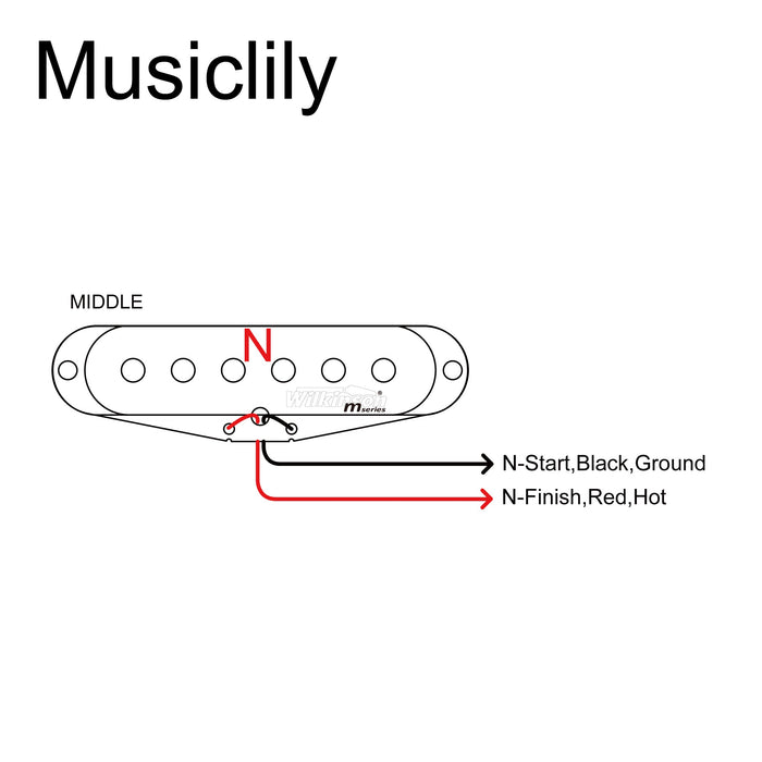 Size of wilkinson m series high output ceramic st single coil middle pickup for strat style electric guitar mx1508bk