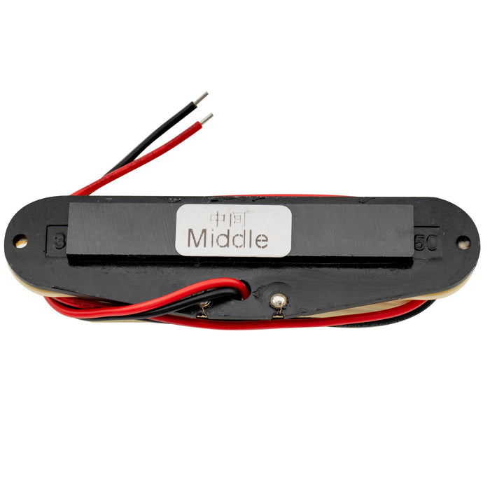 wilkinson m series high output ceramic st single coil middle pickup for strat style electric guitar mx1508bk, white