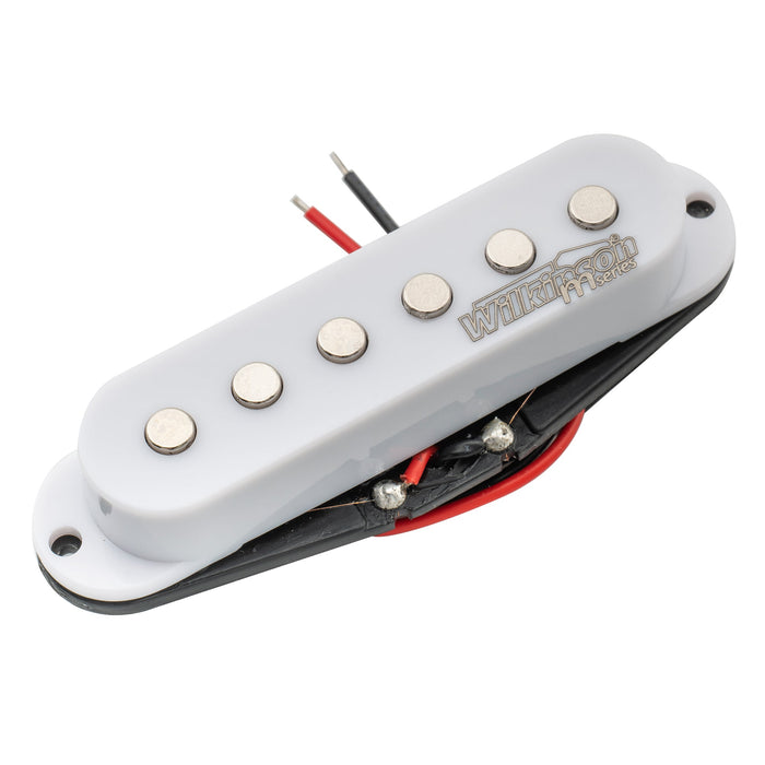 wilkinson m series high output ceramic st single coil middle pickup for strat style electric guitar mx1508bk, white