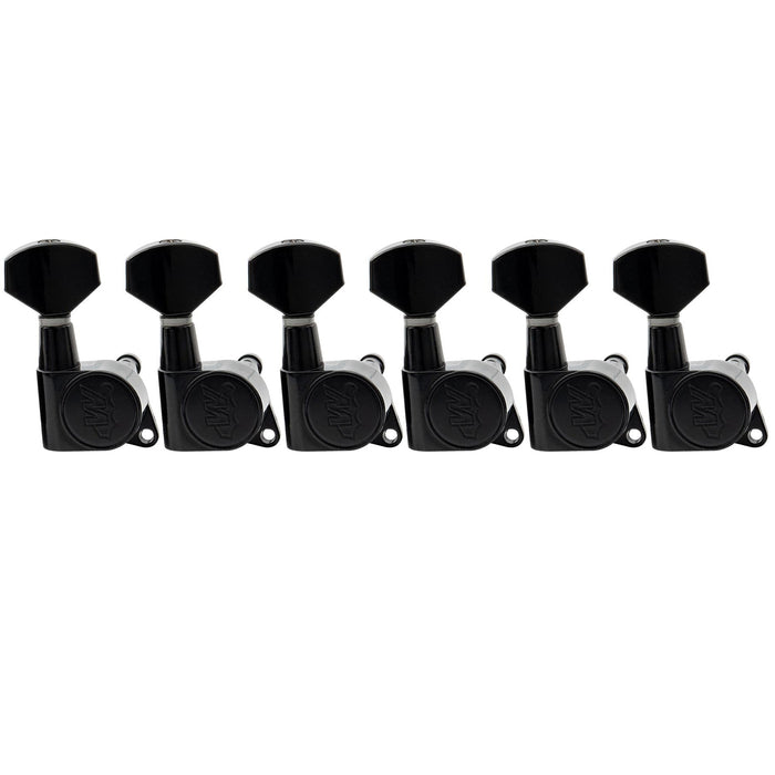 wilkinson 6 in line e z lok guitar tuners machine heads tuning keys set for fender strat tele style electric guitar mx1513 6p, black