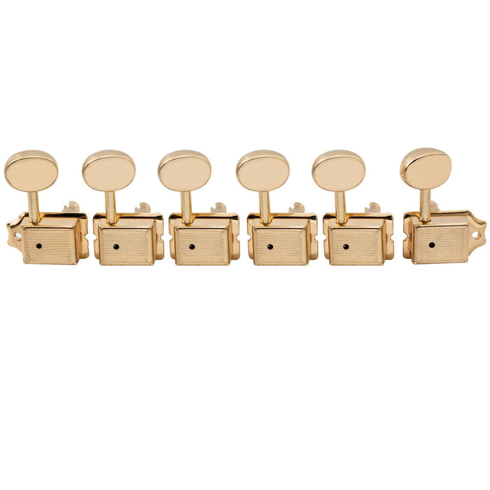 musiclily pro vintage guitar tuners split shaft 6 in line machine heads tuning pegs keys set for squier classic vibe fender strat tele style mx1514p, gold