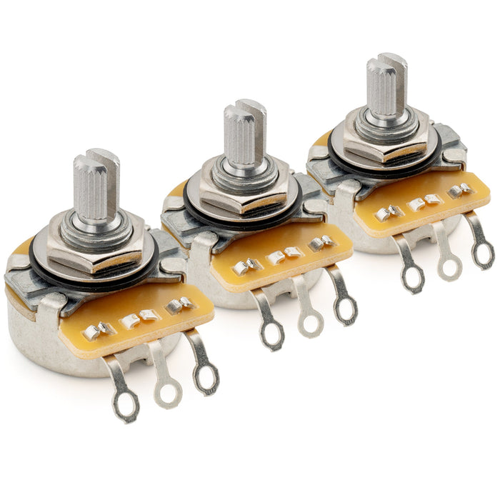 cts 450 a250k pots short split shaft 1 4 inch 10 audio taper potentiometers for electric guitar bass mx1515 10, 3 pcs
