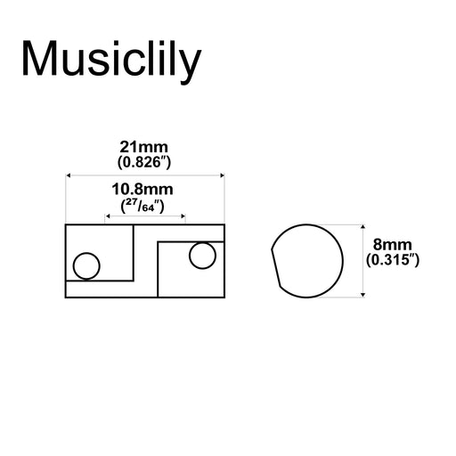 Dimensions of wilkinson wtb 10 8mm vintage style compensated brass guitar tele style saddles set for tele style bridge mx1531