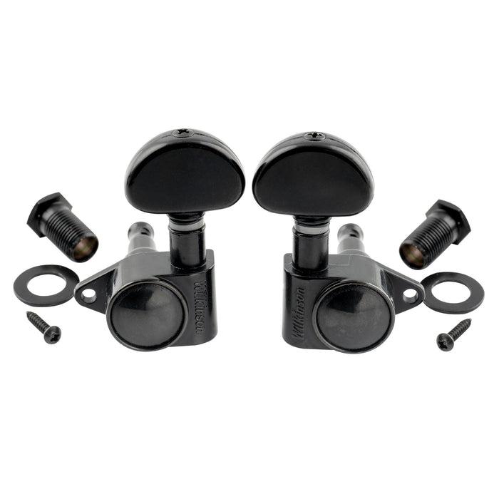 Part of wilkinson 3r3l 19 1 ratio full sealed machine heads tuners tuning pegs keys with half moon button right angle screw for acoustic electric guitar mx1542p