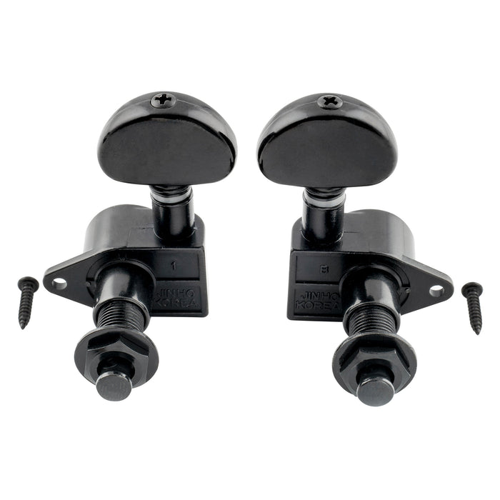 detail of wilkinson 3r3l 19 1 ratio full sealed machine heads tuners tuning pegs keys with half moon button right angle screw for acoustic electric guitar mx1542p