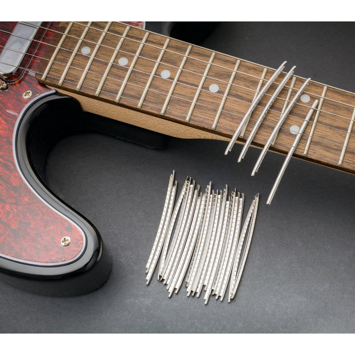 Application of musiclily pro 2 7mm stainless steel jumbo gauge 24 pieces fret wire set for lp style guitar mx1555ss