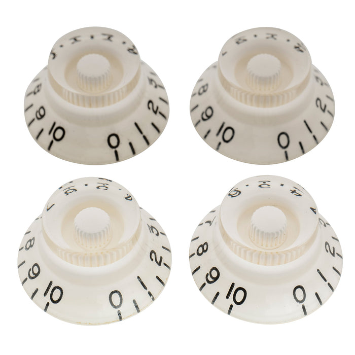 musiclily pro inch size fine 24 spline top hat bell knobs tone volume control knobs for usa lp sg style electric guitar mx1560 4p, white