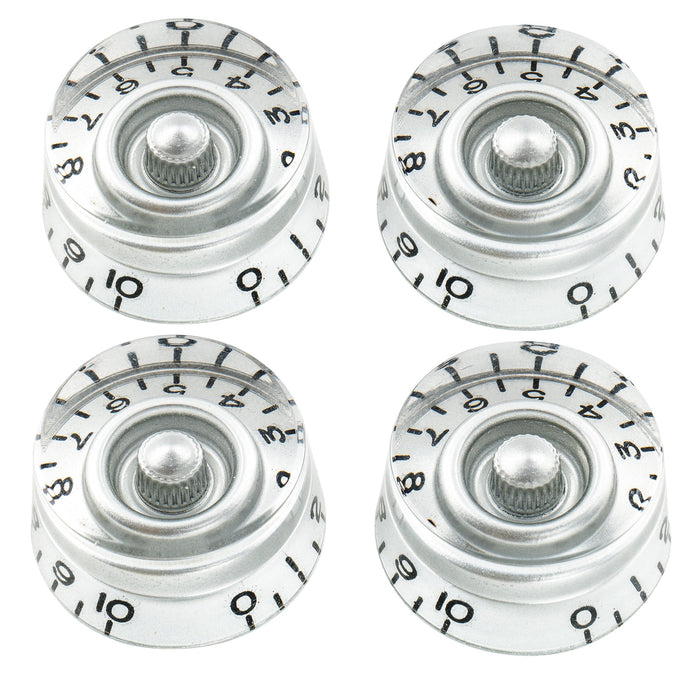 musiclily pro inch size fine 24 spline guitar knobs tone volume speed control knobs for usa lp sg style electric guitar mx1561 4p, silver